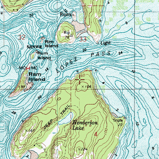 Topographic Map of Sperry Point, WA