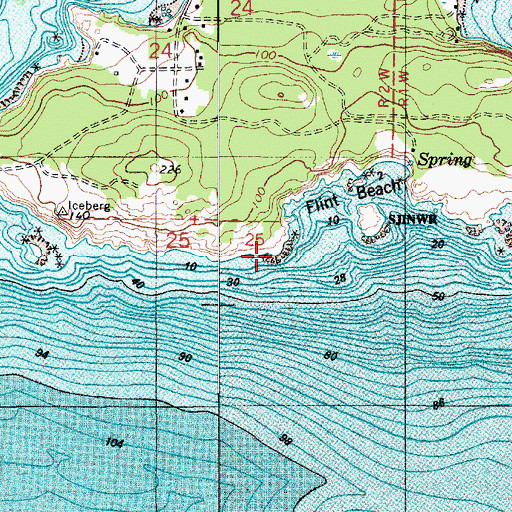 Topographic Map of Barnacle Rock, WA