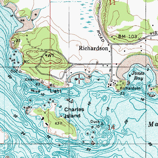 Topographic Map of Richardson Rock, WA
