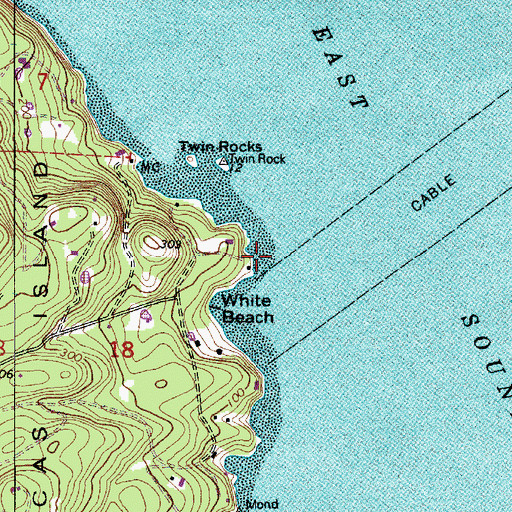 Topographic Map of Green Bank, WA