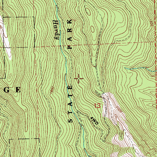 Topographic Map of Beacon Rock State Park, WA