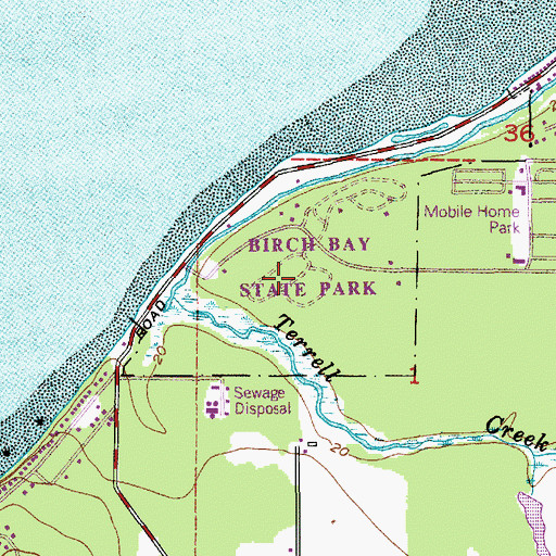 Topographic Map of Birch Bay State Park, WA