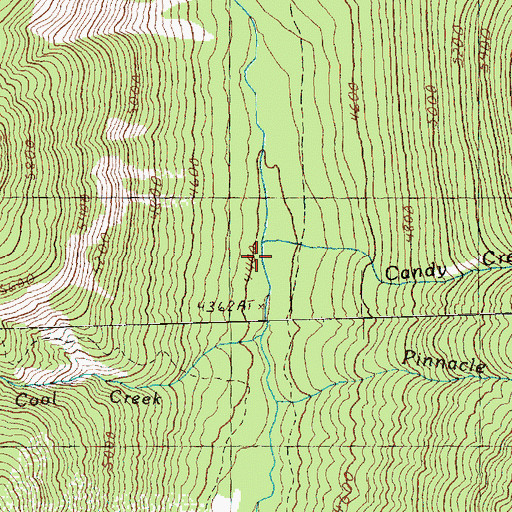 Topographic Map of Candy Creek, WA