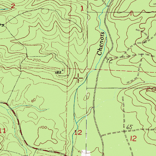 Topographic Map of Chenois Creek, WA