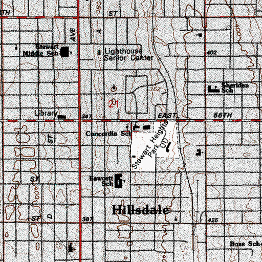Topographic Map of Concordia Lutheran School, WA