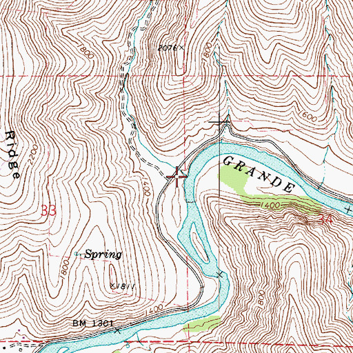 Topographic Map of Cottonwood Creek, WA