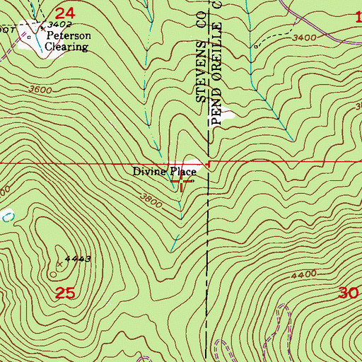 Topographic Map of Divine Place, WA