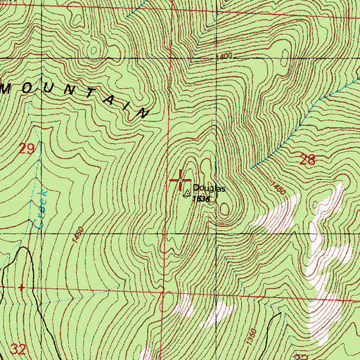 Topographic Map of Douglas Mountain, WA