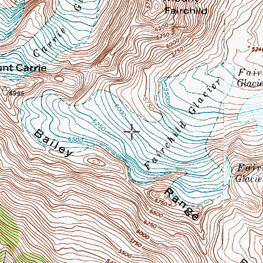 Topographic Map of Carrie Glacier, WA