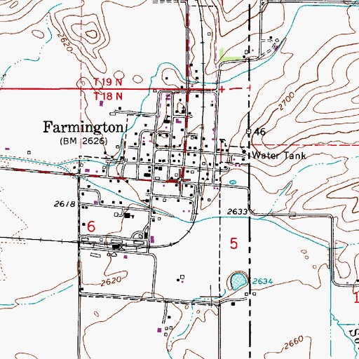 Topographic Map of Farmington, WA