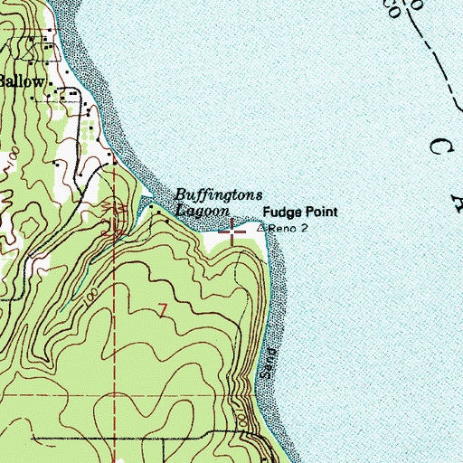 Topographic Map of Fudge Point, WA