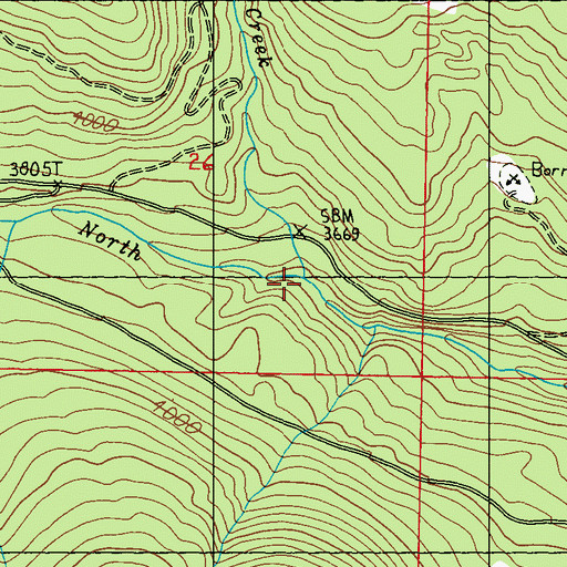 Topographic Map of Goat Creek, WA