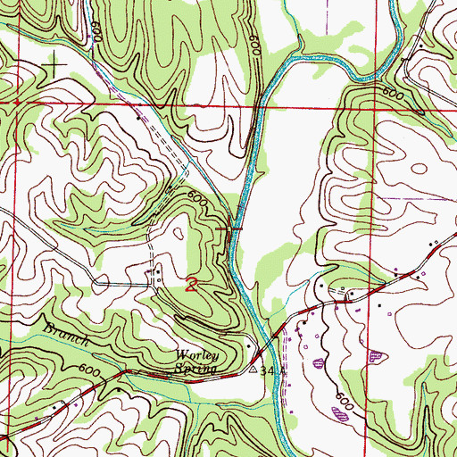 Topographic Map of Richardson Creek, AL