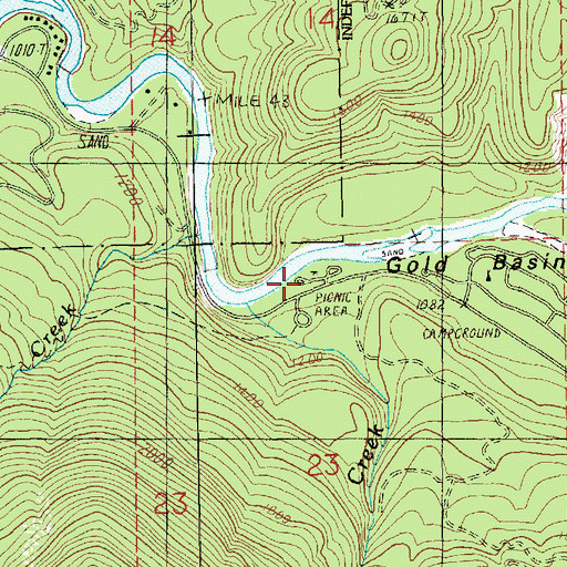 Topographic Map of Hemple Creek Campground, WA