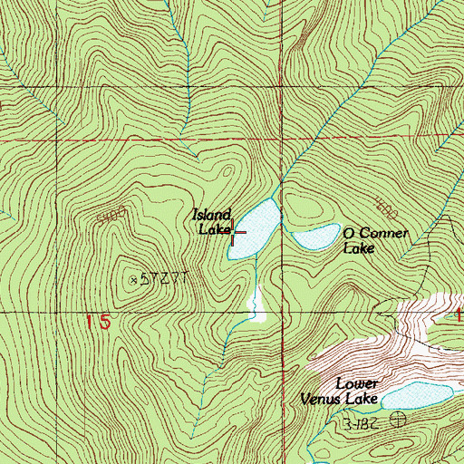 Topographic Map of Island Lake, WA