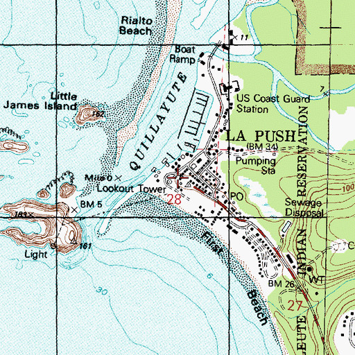 Topographic Map of La Push, WA