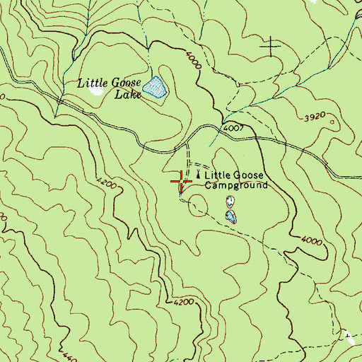Topographic Map of Little Goose Campground, WA