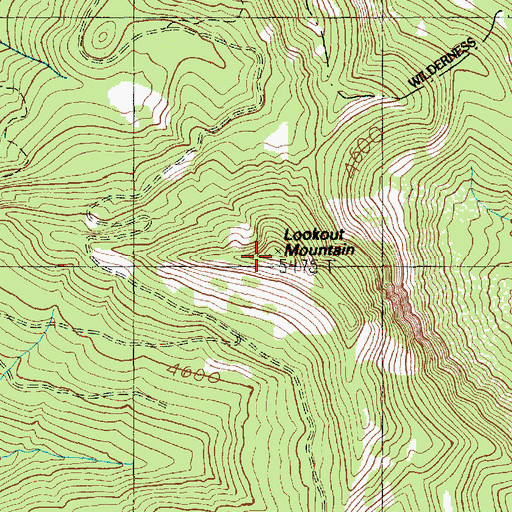 Topographic Map of Lookout Mountain, WA