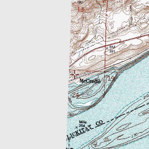 Topographic Map of McCredie, WA