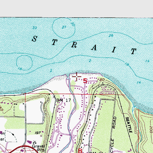 Topographic Map of Morse Creek, WA