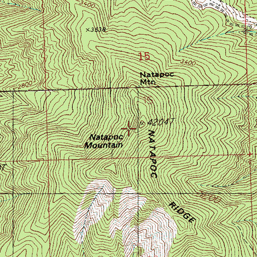 Topographic Map of Natapoc Ridge, WA