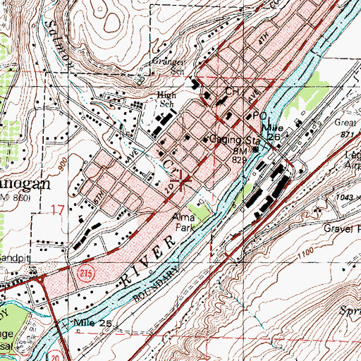 Topographic Map of Okanogan, WA