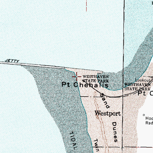Topographic Map of Point Chehalis, WA