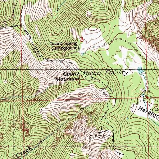 Topographic Map of Quartz Mountain, WA