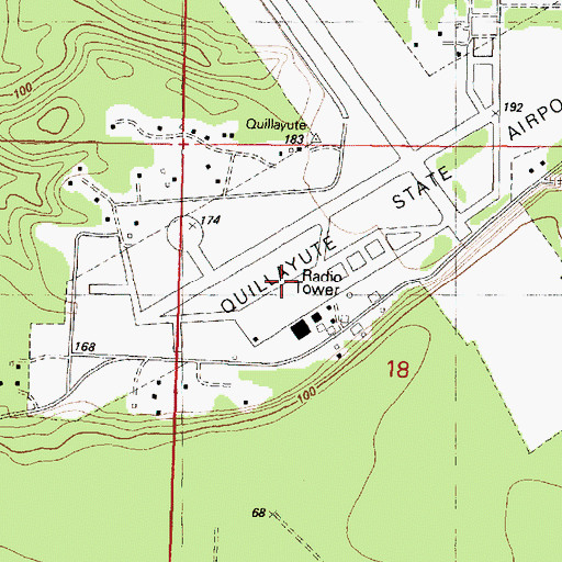 Topographic Map of Quillayute Airport, WA