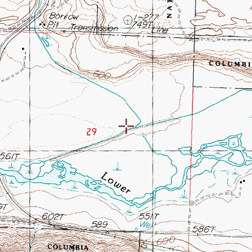Topographic Map of Red Rock Coulee, WA