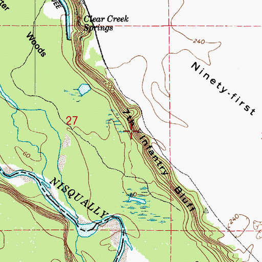Topographic Map of Seven-infantry Bluff, WA