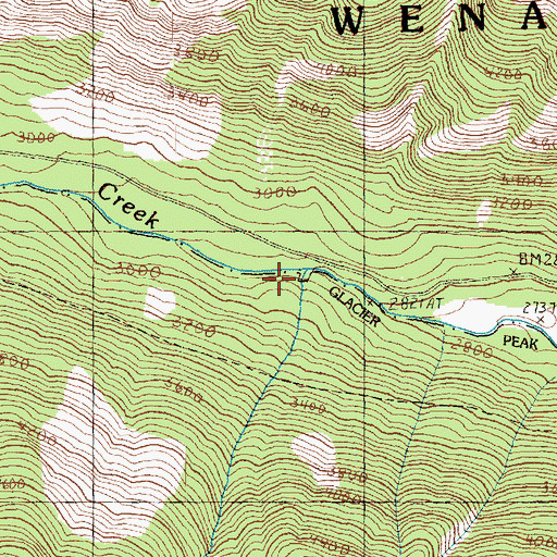 Topographic Map of Sevenmile Creek, WA