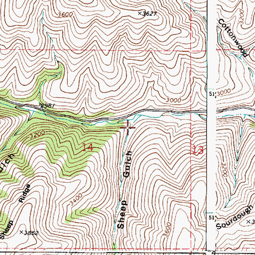 Topographic Map of Sheep Gulch, WA