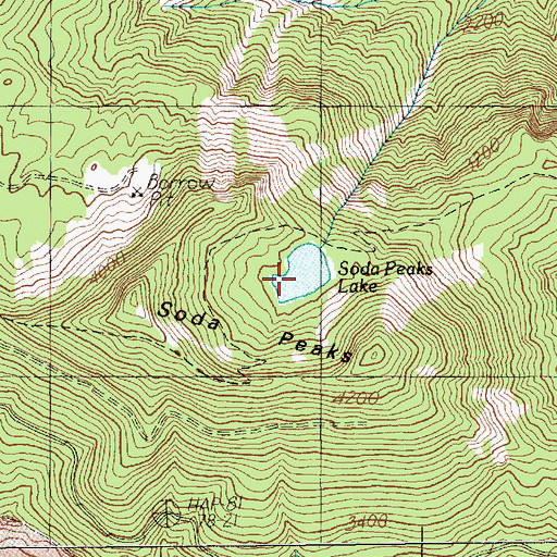 Topographic Map of Soda Peaks Lake, WA