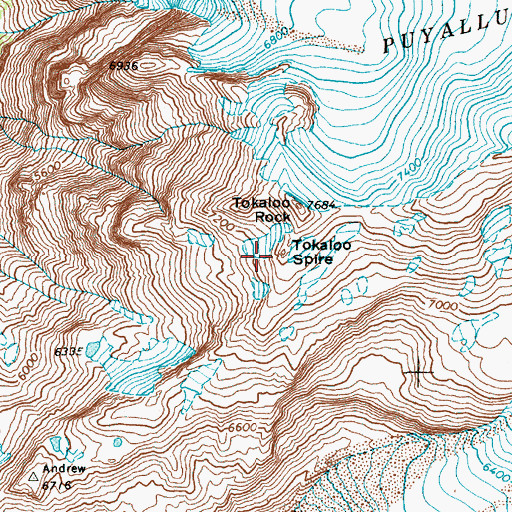 Topographic Map of Tokaloo Spire, WA