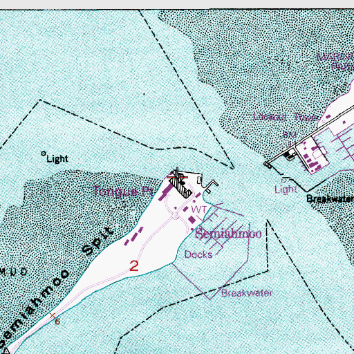 Topographic Map of Tongue Point, WA