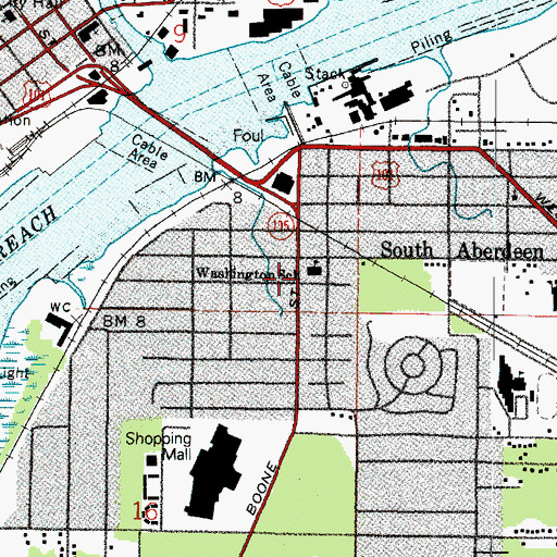 Topographic Map of Washington School, WA