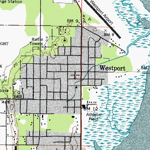 Topographic Map of Westport, WA