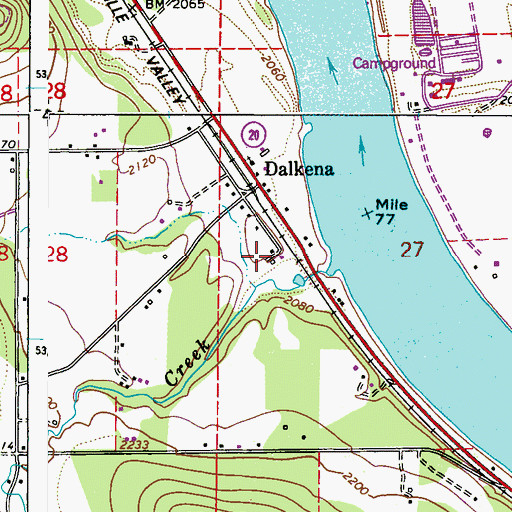 Topographic Map of Dalkena, WA