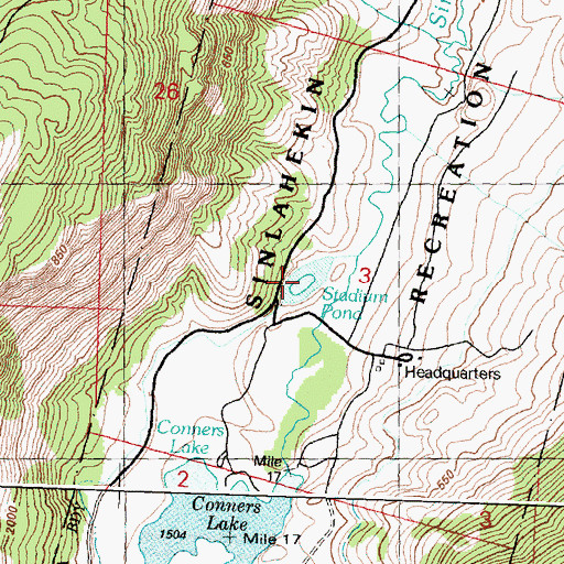 Topographic Map of Stadium Lake, WA