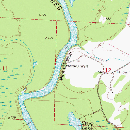 Topographic Map of Ringo Bluff, AL