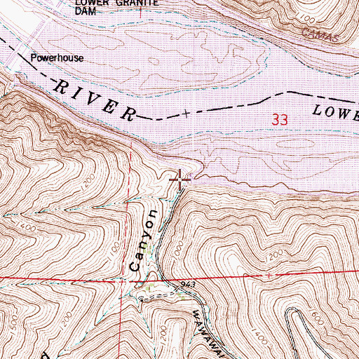 Topographic Map of Offield Landing, WA