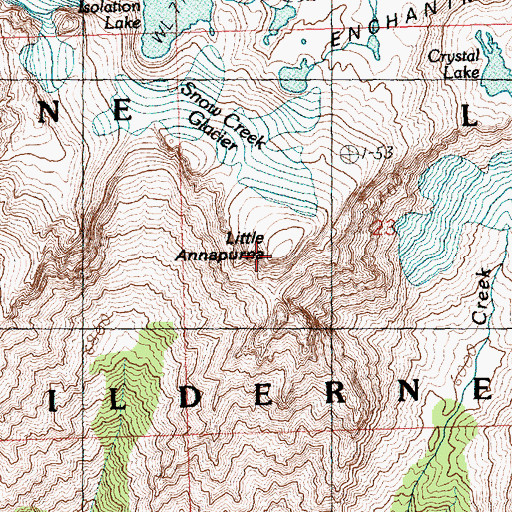 Topographic Map of Little Annapurna, WA