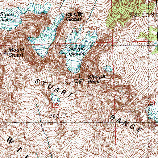 Topographic Map of Sherpa Peak, WA