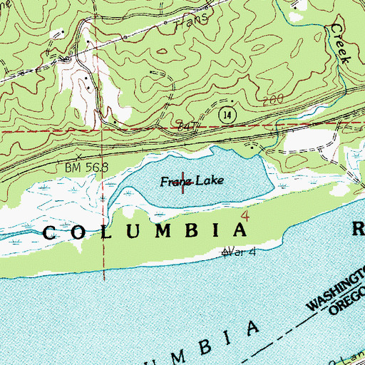 Topographic Map of Franz Lake, WA