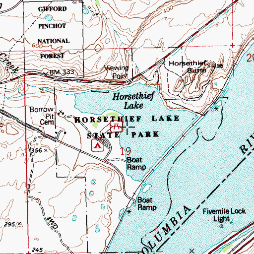 Topographic Map of Horsethief Lake, WA