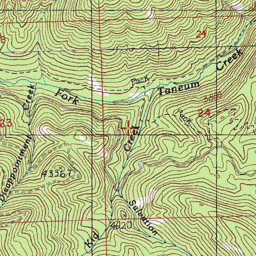 Topographic Map of Salvation Creek, WA
