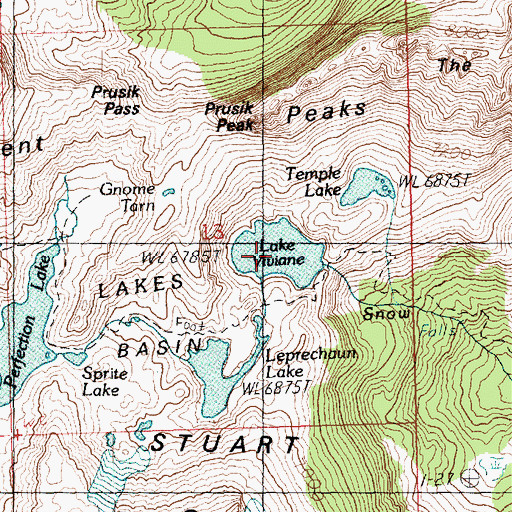 Topographic Map of Lake Viviane, WA