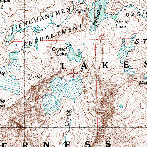 Topographic Map of Enchantment Pass, WA