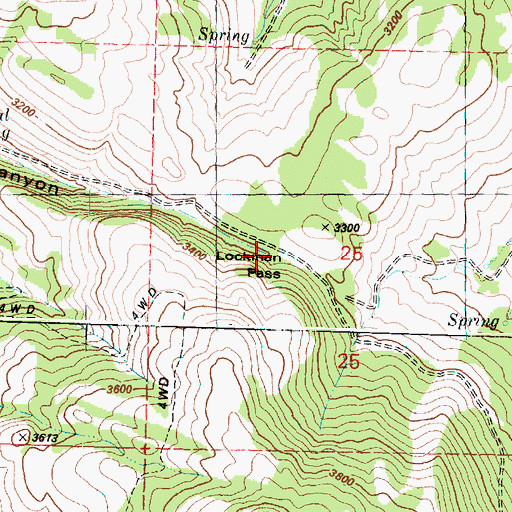 Topographic Map of Lockman Pass, WA